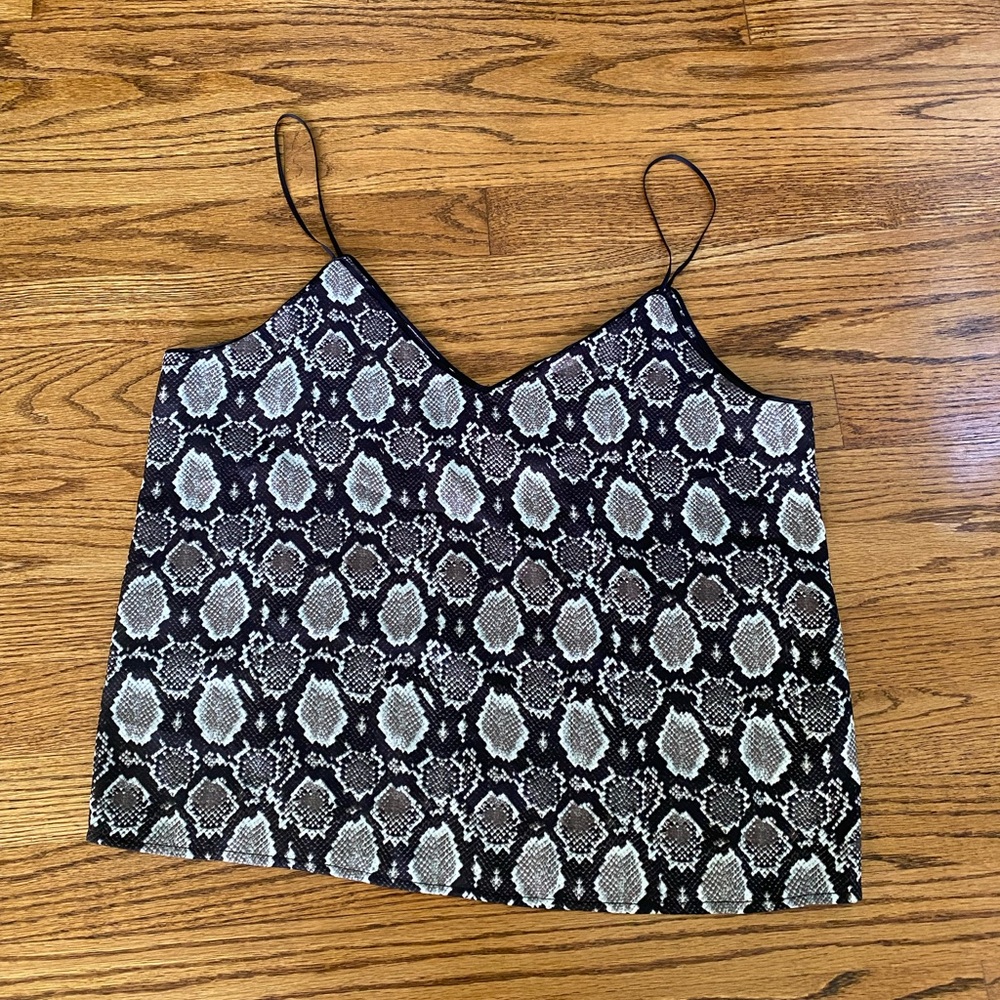 Top Shop Snakeskin Satin Tank Top NWOT